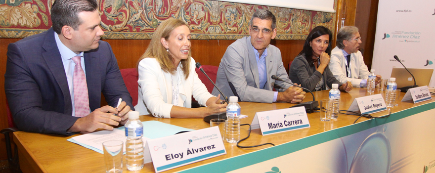 Eloy Álvarez y María Carrera (coordinadores de la sesión), el periodista Javier Reyero, Corazón Hernández e Isidoro Bruna.